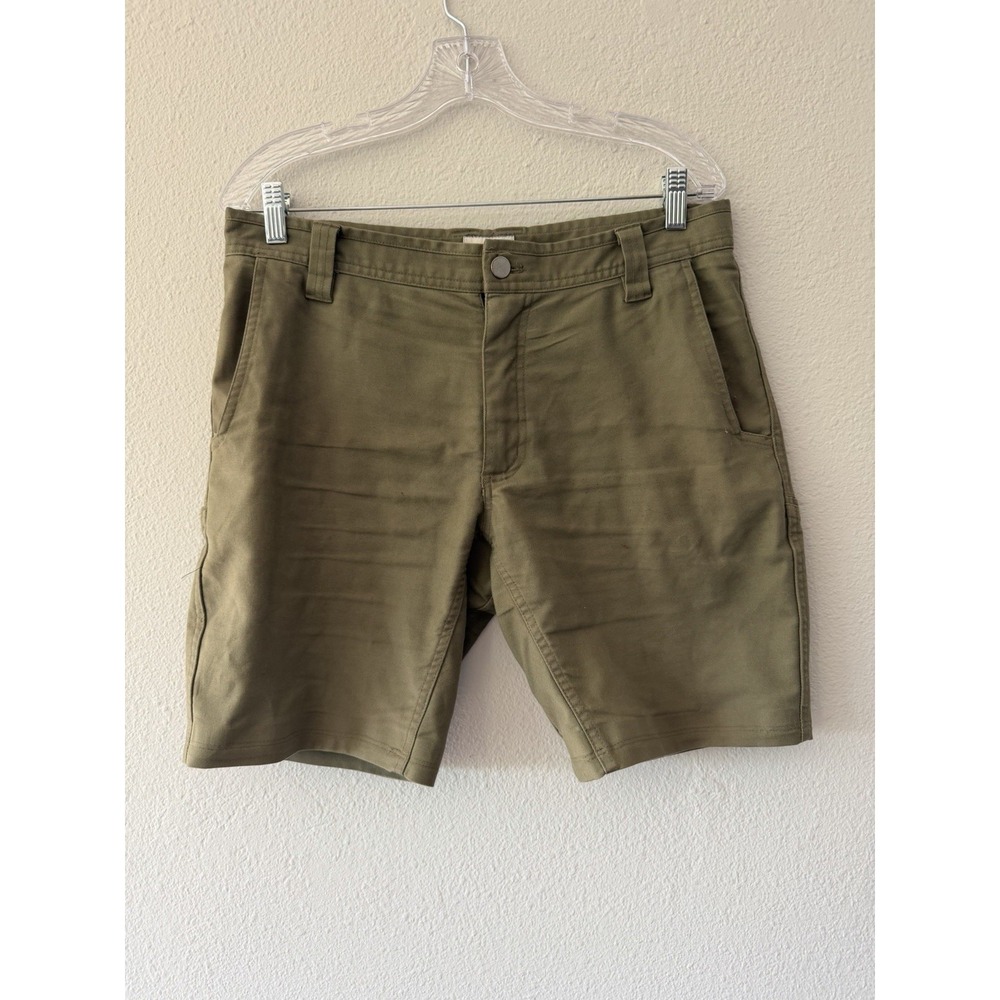 Livsn Men's Canvas Shorts Olive Green Size 31 8 Inch Length